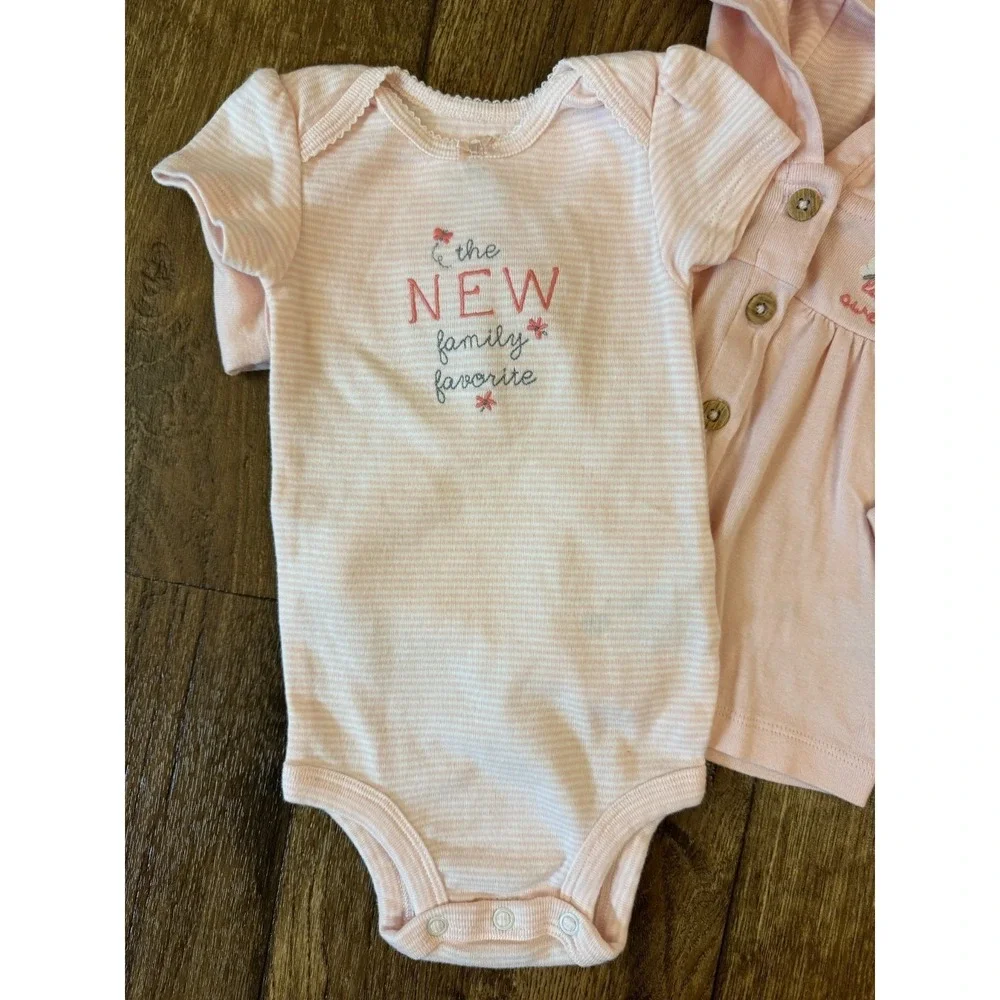 Carters Baby Girl 6 Months Outfit Pants Bodysuit Jacket Little Sweetie Pink 3 PC